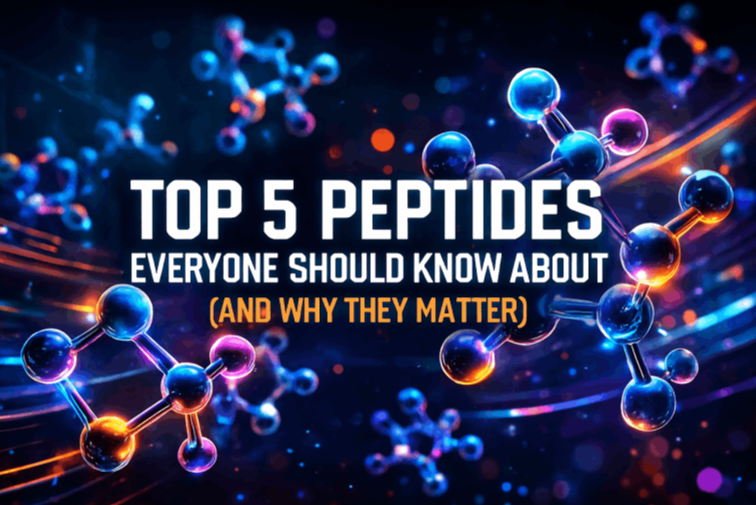 Top 5 Peptides, BPC157, TB500, Retatrutide, GHK-CU, MOTS-C